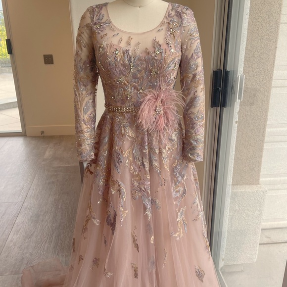 Pastel color embellished gown - Picture 16 of 17
